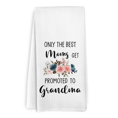 Grandma Kitchen Towels - First Time Grandma Gift, Pregnancy Announcement, 16x24 Inch, Hand Tea Towels for Kitchen & Bathroom - Grandma Variation