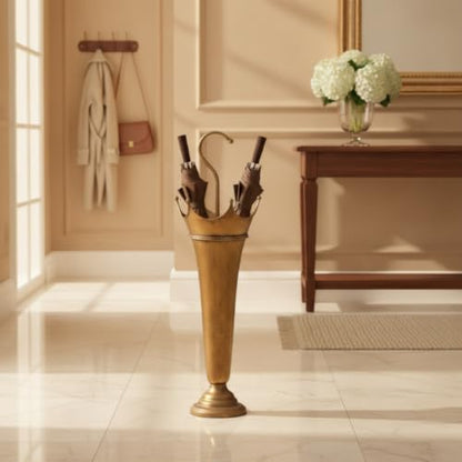 Crown-Shaped Floor Umbrella Stand Holder Rack with Antique Bronze Finish