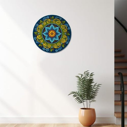 Decorative Floral Boho Wall Plates - Round 10 Inch, Manda la Design (Variation: pz--4 / Round 10")