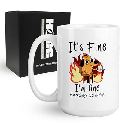 Funny Dog Mug - Sarcastic Meme Coffee Cup - 15oz Ceramic Gag Gift