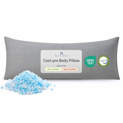 KISSKI Full Body Pillow for Side Sleepers - Memory Foam Long Pillow Gray Dark Gray