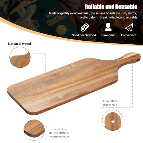 Acacia Wood Cutting Boards Set - 12 Pieces 17x6 Inches with Handle