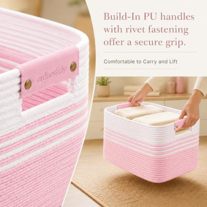Kids Stuffed Animal Toy Storage Organizer - White Pink, 12.8 Gallon