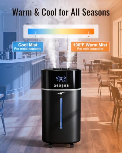 Large 18L (4.76 Gal) Room Humidifier for Up to 2500 sq ft with Remote Control - Black - Variation of Black / 18L