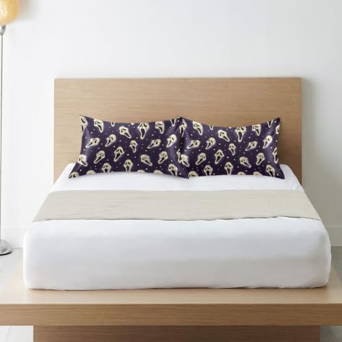 Halloween Ghost Satin Pillowcase - Standard 20x26 Inch Silky Body Pillow Cover