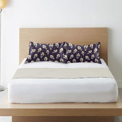 Halloween Ghost Satin Pillowcase - Standard 20x26 Inch Silky Body Pillow Cover