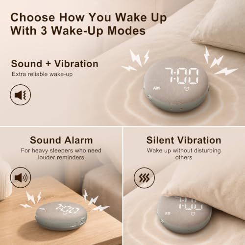 SolaceRise Extra Loud Vibrating Bed Shaker Alarm Clock Putty Variation