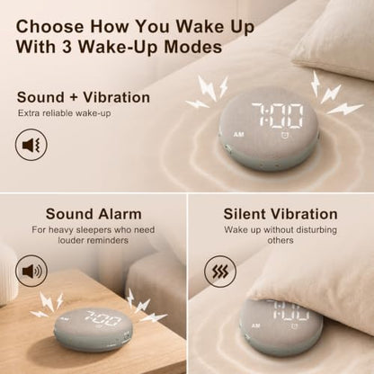 SolaceRise Extra Loud Vibrating Bed Shaker Alarm Clock Putty Variation