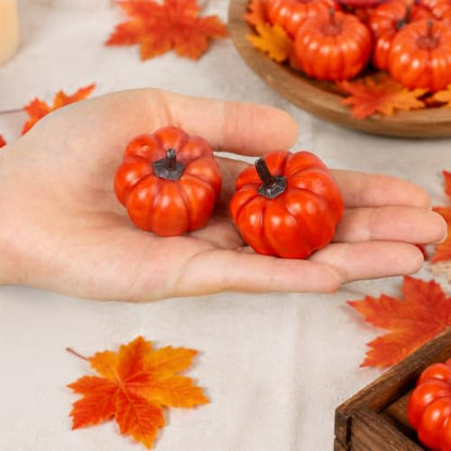 23PCS Artificial Mini Pumpkins for Fall Decor & Halloween Crafts