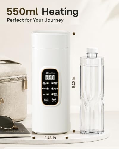 Maestri House Travel Kettle 550ml White - Smart Electric Kettle with 6 Temperature Settings