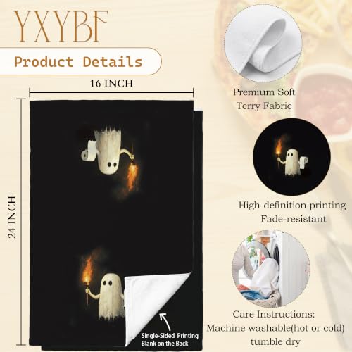 Funny Halloween Ghost Hand Towels Set of 2 - 16x24in Decoration