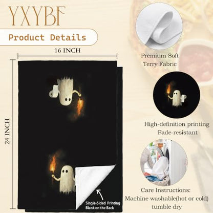 Funny Halloween Ghost Hand Towels Set of 2 - 16x24in Decoration
