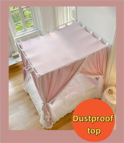 Blue Double Layer Bed Canopy with Mosquito Net for Bedroom - W70.9 x L78.7in