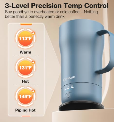 Kepwam Heated Coffee Mug T4 - 16oz Smart Mug with Constant Temperature Control - Steel Blue