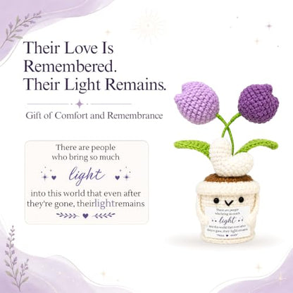 Their Light Remains Crochet Flower Memorial Gift Set - Sympathy Loss of Loved One