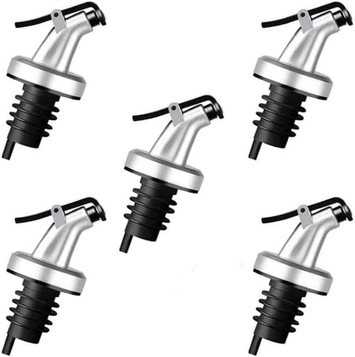 HORNO 5 Pack Oil Spouts, Olive Oil Vinegar Bottle Stopper Dispenser, Leakproof Bottle Spouts for Vinegar, Salad, Wine, Etc