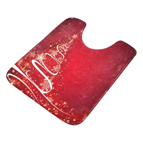 Multicolor Christmas Bathroom Rugs 2-Piece Set - Quick Dry Plush Anti-Slip