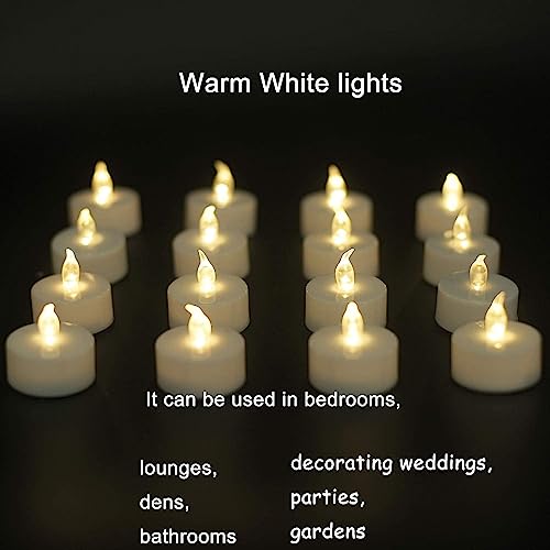 Nancia LED Flameless Tea Lights 12 Pack Warm White Battery Operated Candles