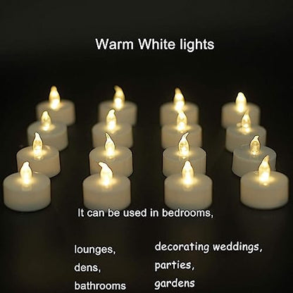 Nancia LED Flameless Tea Lights 12 Pack Warm White Battery Operated Candles
