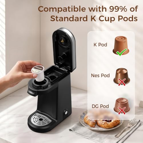 CHULUX Single Serve Coffee Maker Black - Fast Heating & Compact Design
