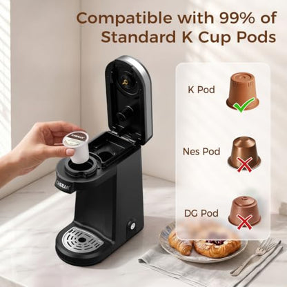 CHULUX Single Serve Coffee Maker Black - Fast Heating & Compact Design