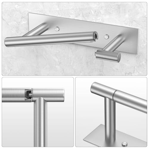 Brushed Nickel Toilet Paper Holder Wall Mount Double Pivoting Post SUS304 Stainless Steel