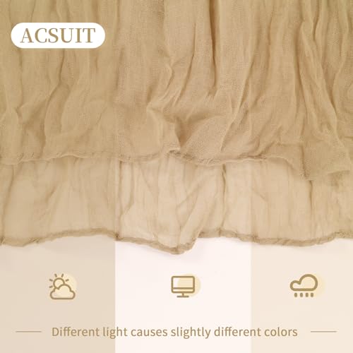 16 Pack Beige Cheesecloth Table Runner 20 x 120 Inch for Weddings & Parties