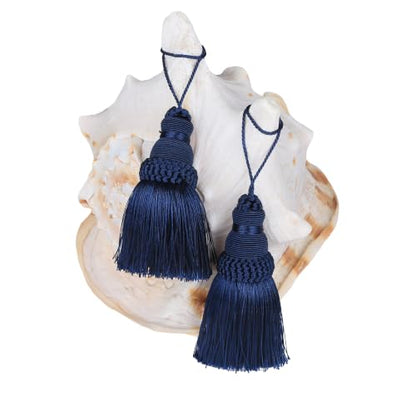 Navy Decorative Tassel with Loops 9.5 Inch Pack of 2 - Home Decor