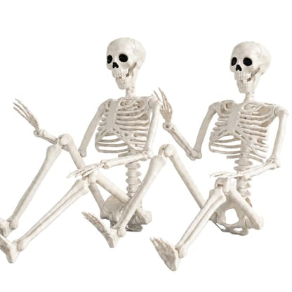 2 Pack 36-inch Halloween Skeleton Decorations with Movable Joints for Haunted Houses & Lawn Props - Human Bones