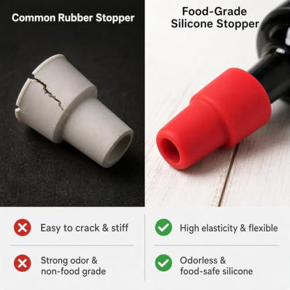 4 Pack Silicone Wine Bottle Stoppers Reusable Airtight Champagne & Beer Caps