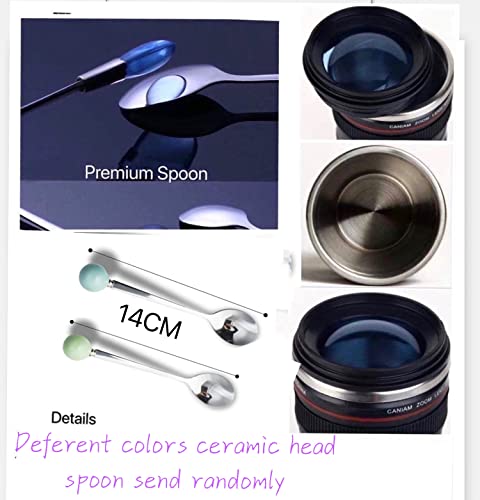 13.5 OZ Camera Lens Coffee Mug - Insulated Travel Tumbler with Spoon, Hot & Cold Drinkware