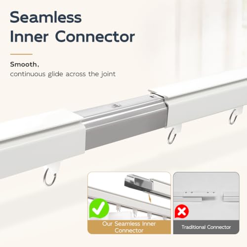 White Aluminum Ceiling Curtain Track 3-6ft Pack - Wall & Ceiling Mount