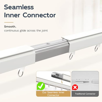White Aluminum Ceiling Curtain Track 3-6ft Pack - Wall & Ceiling Mount