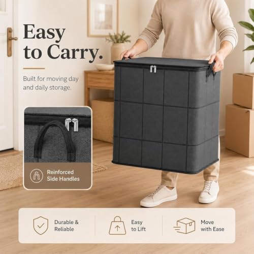 XXL Foldable Storage Bag with Reinforced Handles 220L for Bedding Clothes Moving - Variation 3