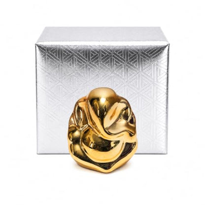 Ganesha Idol for Car Dashboard - Small Hindu God Statue, Gg Golden