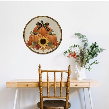 Pumpkins Harvest Decorative Wall Plate 10 Inch Fall Thanksgiving Home Decor - Variation PZ-16