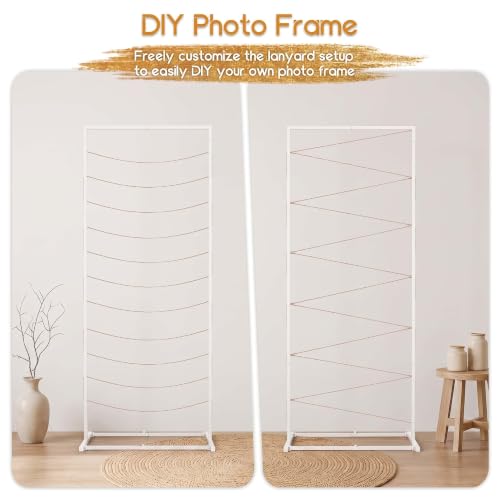 White Photo Display Board Holder - Adjustable Metal Picture Collage Stand