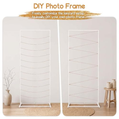 White Photo Display Board Holder - Adjustable Metal Picture Collage Stand