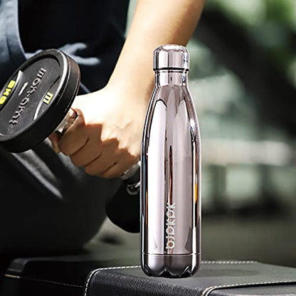 BJPKPK Insulated Water Bottles -17oz/500ml -Stainless Steel Water bottles, Sports water bottles Keep cold for 24 Hours and hot for 12 Hours,Freeze burn