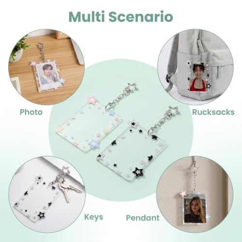 2-Pack Star Photocard Holders with Keychains for Idol Cards and Photos