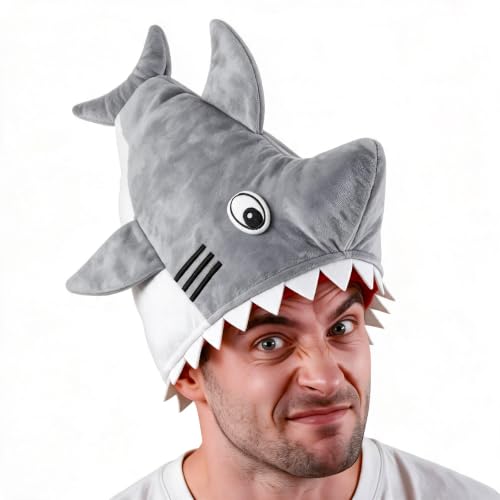 Shark Hat Unisex Halloween Costume Accessory Graywhite Novelty Headwear