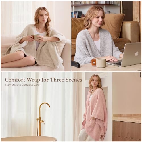 Snuggle Sac Wearable Blanket for Women - Cozy Wrap with Pockets & Sleeves Heather Khaki