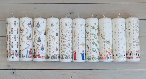 Santa's Sleigh Pillar Candle - Unscented, 70hr Burn, Holiday Decor Variation