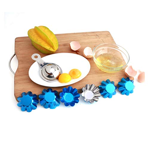 DOITOOL 6pcs Flower Tart Pans Tart Mold Stainless Steel Tart Pans Non-stick Tart Pans Tart Muffin Cup