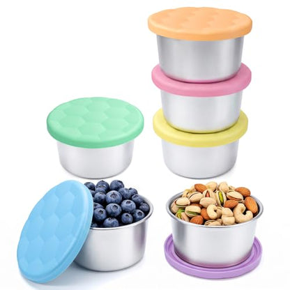 Kids 8oz Stainless Steel Snack Containers - 6 Pack, BPA-Free, Color1