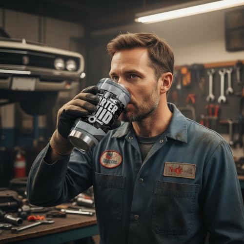 4LIEUBASMI Starter Fluid Coffee Mug - 20 Oz Tumbler for Men, Car Guy Gift, Automotive Travel Drinkware