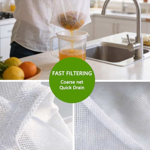 Heavy Duty Nylon Mesh Fruit Wine Press Filter Bags 18.9 x 17.3 Inch - 2 Pack
