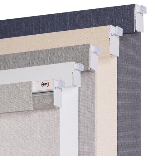 Persilux No Drill Light Filtering Roller Shades - Custom Size Light Brown - Inside Mount Only