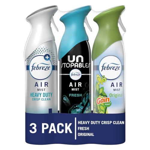 Febreze Unstoppables Fresh Odor-Fighting Air Freshener Spray, Room & Home, 8.1oz - Mix Pack