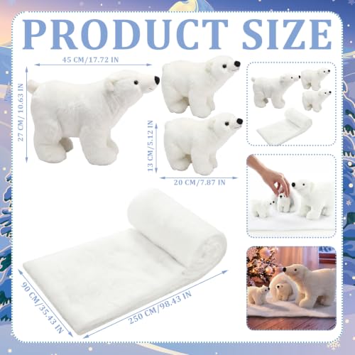 Christmas Wonderland Polar Bear Decor Set with Snow Blanket - Festive Holiday Display